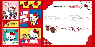 ハローキティの愛らしさが目元に☆ リボンや耳をモチーフにしたアイウェア登場！Y2Kテイストも楽しめる...