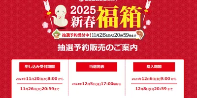 【福袋2025】ビックカメラ新春福箱（福袋）抽選申し込み受け付け開始【11/26 20:59まで】