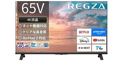 【本日も23%引き】65型4K REGZAが100,001円！ ネット動画も高画質、2025年新型モ...