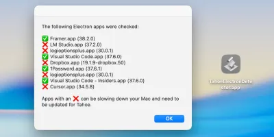 macOS 26 Tahoeでシステム全体の遅延やバッテリー消費を引き起こす問題のあるElectro...