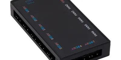 PWMファン×6とARGB LED×7分岐ハブがアイネックスから