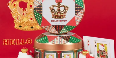 “ハローキティ×王冠”がかわいすぎ♪ レトロなお菓子缶にときめく～！ガラス絵で描いた「ハローキティの...