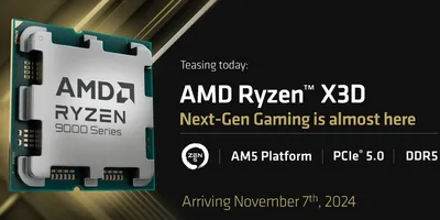 AMD、Ryzen 9000シリーズのゲーミング向け「X3D」モデルを11月7日発売