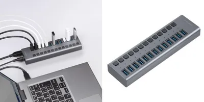 USB-Aを一括管理。13ポートあればデバイス全部いけるでしょ